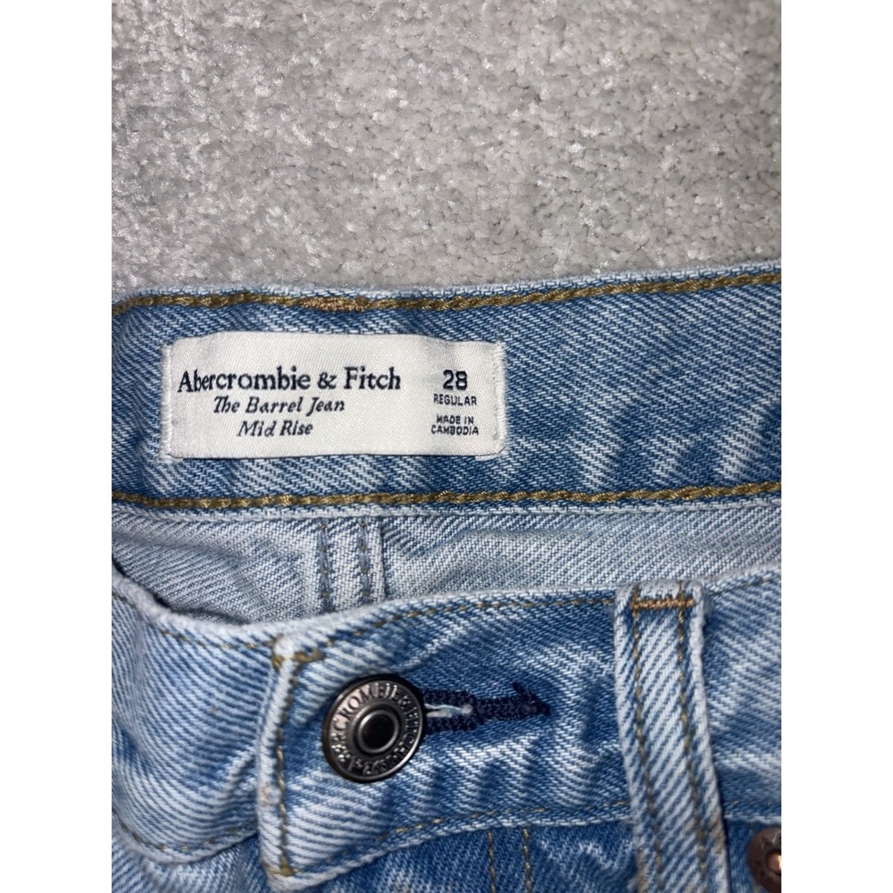 Abercrombie & Fitch The Barrel Jean Mid Rise Women's Size 28 Reg *spot On Leg - Picture 5 of 11